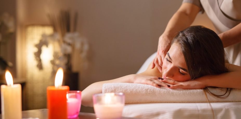 Girl on massage in the spa salon